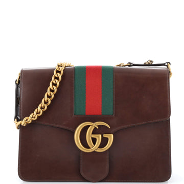 Gucci Web GG Marmont Chain Shoulder Bag Leather Medium