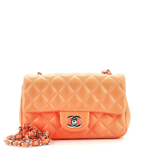 Chanel Classic Single Flap Bag Quilted Lambskin Mini Orange 230485243