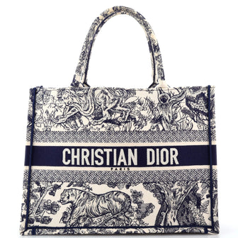 Christian Dior Book Tote Embroidered Canvas Medium