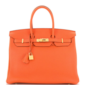 Hermes Birkin Handbag Orange Togo with Gold Hardware 35