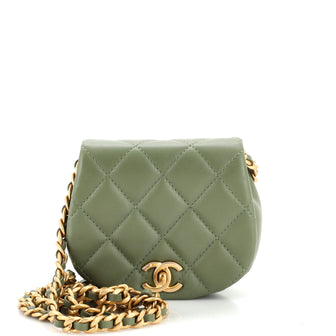Chanel Coco Mail Clutch with Chain Quilted Calfskin Mini Green 230485294