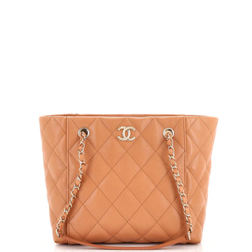 Chanel CC Chain Shopping Tote Quilted Caviar Small