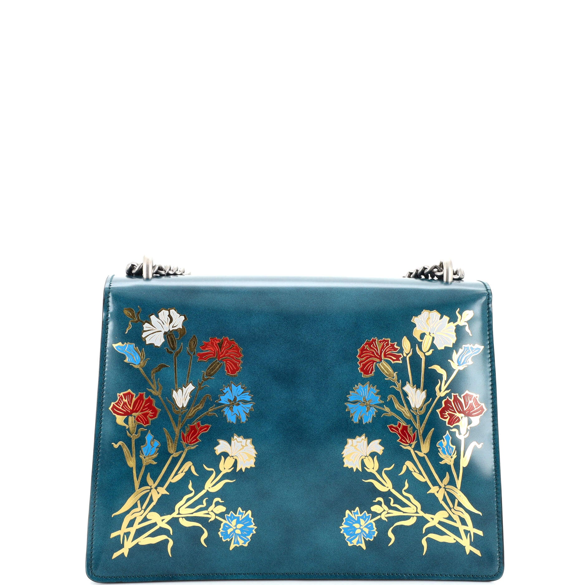 Gucci Garden Dionysus Bag Embellished Printed Leather Medium Blue