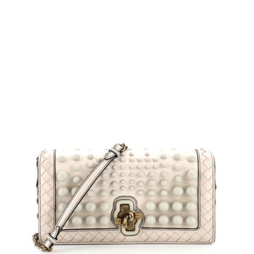 Bottega Veneta City Knot Chain Clutch Studded Leather with Intrecciato Detail