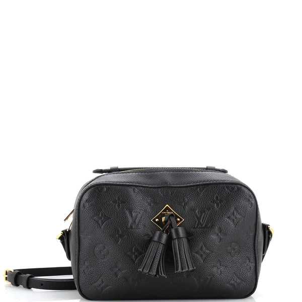 Louis Vuitton Saintonge Handbag Monogram Empreinte Leather Black