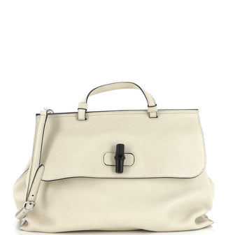 Gucci Bamboo Daily Top Handle Bag Leather Large