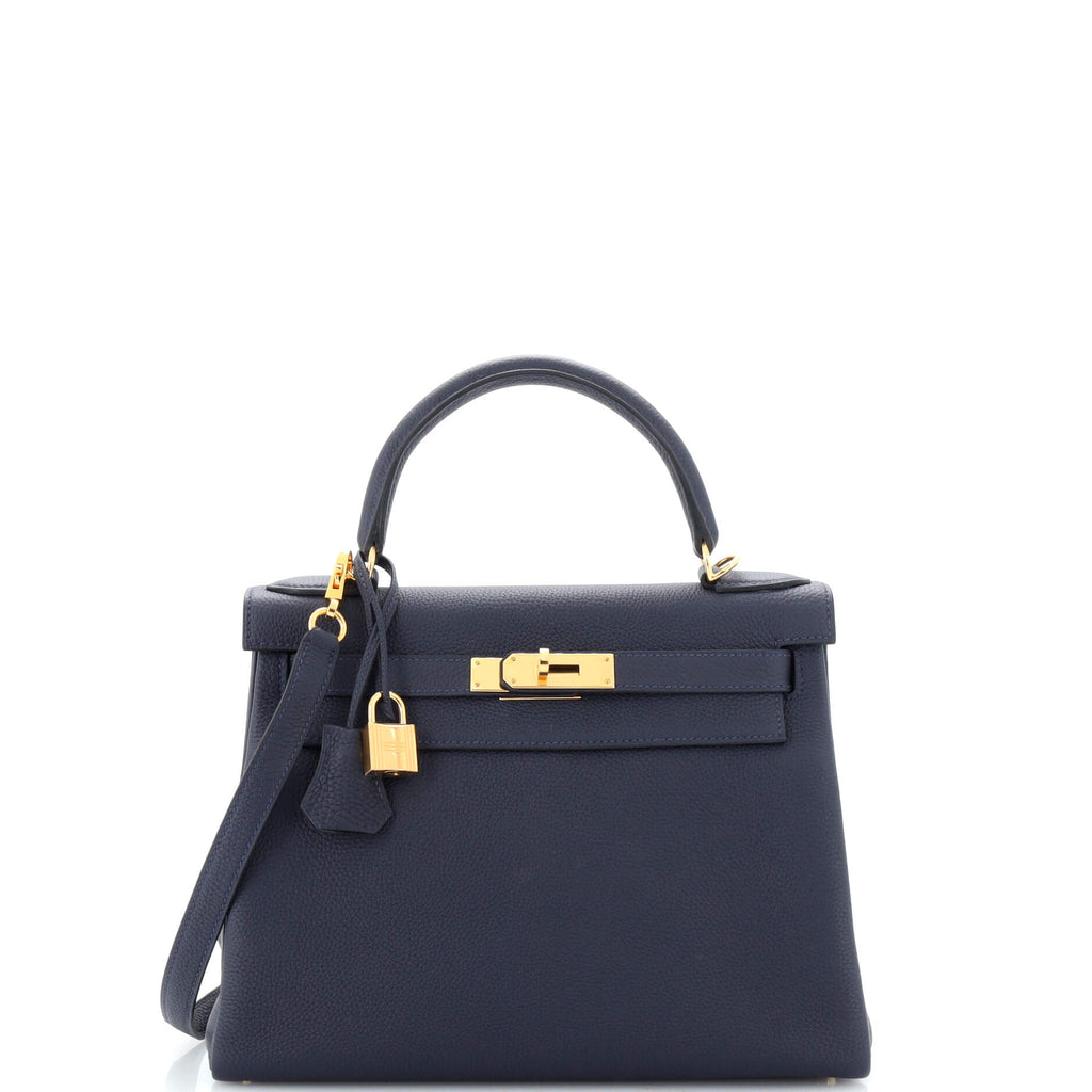 Kelly 28 Togo Blue Nuit