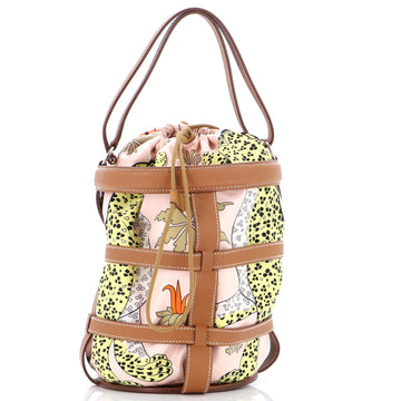 Hermes Musardine Bucket Bag Printed Silk with Leather