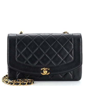 Chanel Vintage Diana Flap Bag Quilted Lambskin Medium