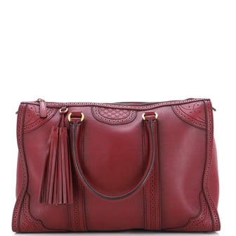 Gucci Duilio Brogue Boston Bag Leather Medium