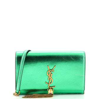 Saint Laurent Classic Monogram Tassel Chain Wallet Leather