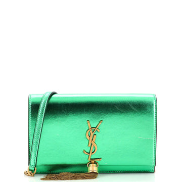 Saint Laurent Classic Monogram Tassel Chain Wallet Leather