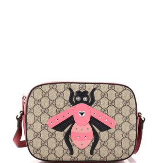 Gucci Camera Shoulder Bag GG Canvas with Applique Small