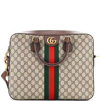 Gucci Ophidia Zip Around Briefcase GG Coated Canvas Medium