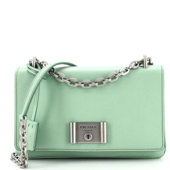 Prada Lux Chain Lock Flap Bag Saffiano Leather Medium