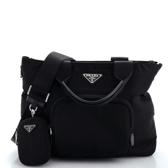 Prada Front Pocket Padded Tote Tessuto Medium