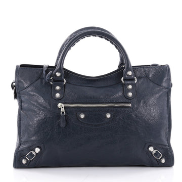 Balenciaga City Giant Studs Handbag Leather Medium Blue 2305001