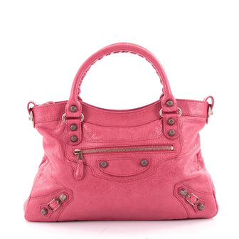 Balenciaga Town Giant Studs Handbag Leather Pink 2305003