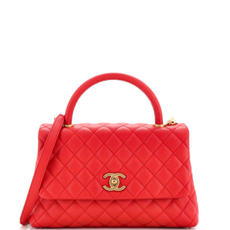 Chanel Coco Top Handle Bag Quilted Caviar Small