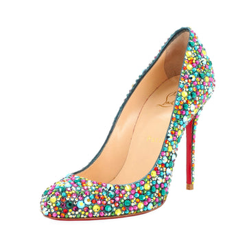 Christian Louboutin Women's Fifi Pumps Strass Embellished Leather 100