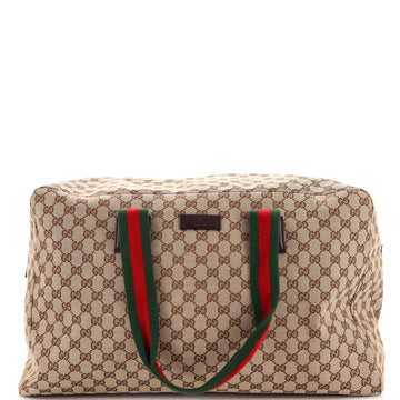 Gucci Web Carry On Duffle Bag GG Canvas Large