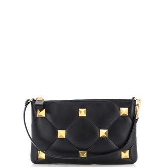 Valentino Garavani Roman Stud Zip Pochette Quilted Leather Mini