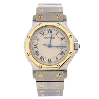 Cartier Santos Octagon Ronde Quartz Watch Stainless Steel and Yellow Gold 30