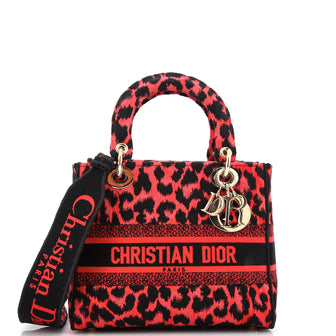 Christian Dior Lady D-Lite Bag Embroidered Canvas Medium