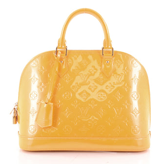Louis Vuitton Alma Handbag Monogram Vernis PM Yellow 2306601