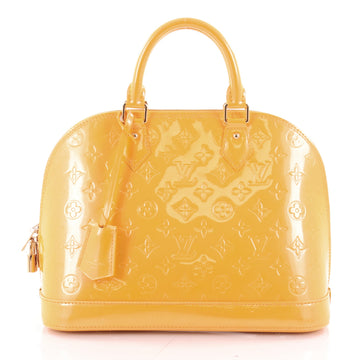 Louis Vuitton Alma Handbag Monogram Vernis PM Yellow 2306601