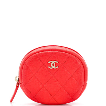 Chanel Classic Round Coin Purse Quilted Caviar