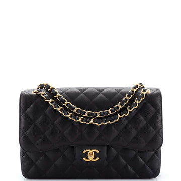 Chanel Classic Double Flap Bag Quilted Caviar Medium