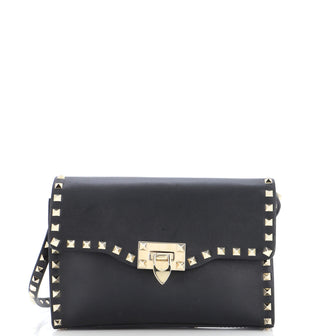 Valentino Garavani Rockstud Flip Lock Flap Bag Leather Small