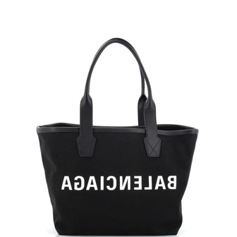 Balenciaga Jumbo Logo Tote Printed Canvas Small