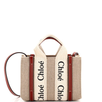 Chloe Woody Convertible Tote Canvas with Leather Mini