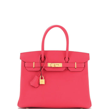 Hermes Birkin Handbag Pink Epsom with Gold Hardware 30