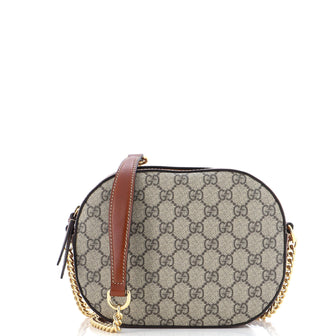 Gucci Chain Crossbody Bag GG Coated Canvas Mini
