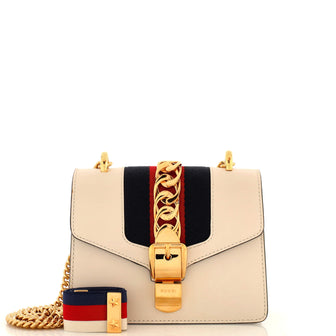 Gucci Sylvie Chain Shoulder Bag Leather Mini