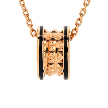Bvlgari B.Zero 1 Rock Round Pendant Necklace 18K Rose Gold with Ceramic Small