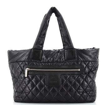 Chanel Coco Cocoon Zipped Tote Quilted Nylon Large