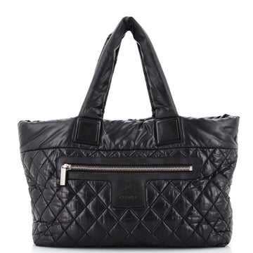 Chanel Coco Cocoon Zipped Tote Quilted Nylon Large