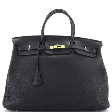 Hermes Birkin Handbag Black Togo with Gold Hardware 40