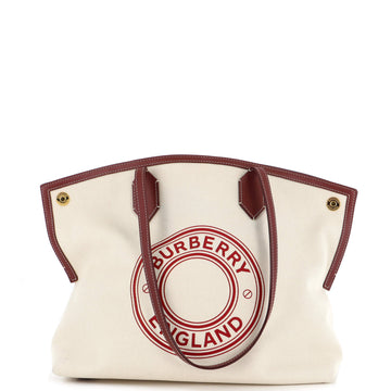 Burberry Logo Society Tote Printed Canvas Large