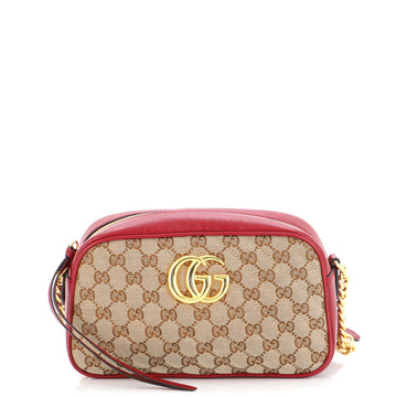 Gucci GG Marmont Shoulder Bag Diagonal Quilted GG Canvas Small