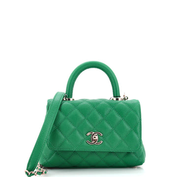 Chanel Coco Top Handle Bag Quilted Caviar Extra Mini