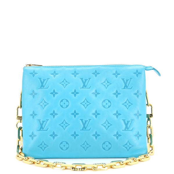 LOUIS VUITTON Coussin Bag Monogram Embossed, Blue, Lambskin | ShopShops