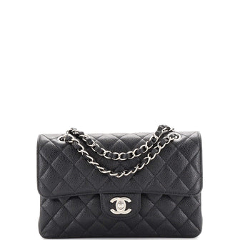 Chanel Classic Double Flap Bag Quilted Caviar Small