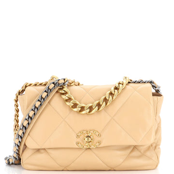 Chanel 19 Flap Bag Quilted Leather Large