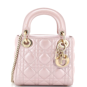 Christian Dior Lady Dior Chain Bag Cannage Quilt Lambskin Mini
