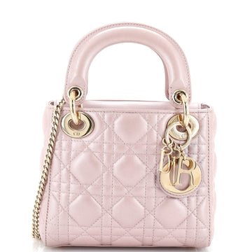 Christian Dior Lady Dior Chain Bag Cannage Quilt Lambskin Mini